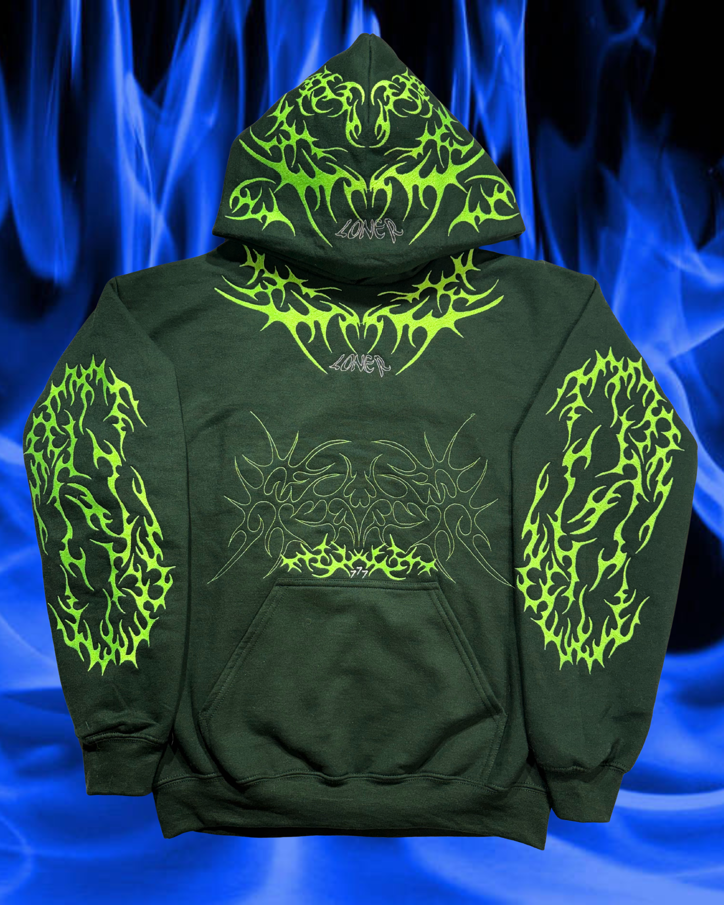 Cyber/Green 777Sigilism Hoodie
